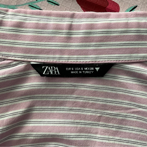 Zara Oversized Striped Button-Up Shirt Button Spring Shirt - Picture 3 of 12